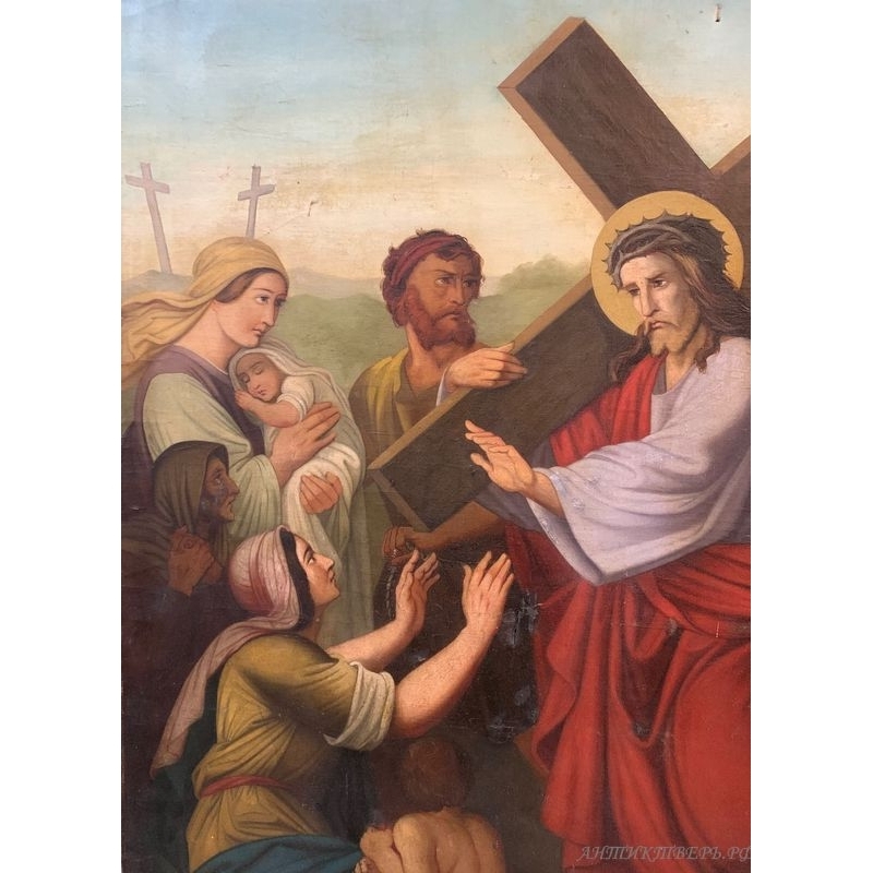 Картина Библейский сюжет Gotthard Werner ( 1837-1903гг). Холст, масло. 77х68 см.