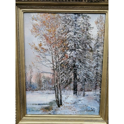Картина "Ранний снег" Князев А.П. 1997 г