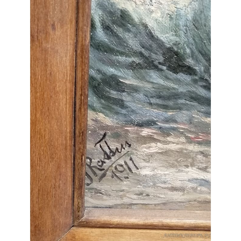 Картина. Морской пейзаж. Холст, масло.1911 г. Марина .Европа.