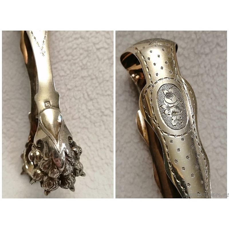 Щипцы. Серебро 950 проба, позолота. Франция