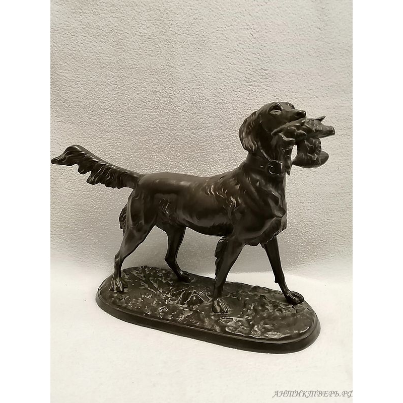 Статуэтка, фигура Охотничья собака. Бронза.
