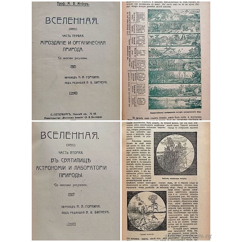 Книга Вселенная 1910 года. М.В. Мейер. Издательство "Вестник знания" (В.В.Битнера) СПБ.