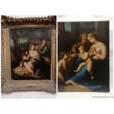Картины на библейскую тему. 18ый век, пара. Рама