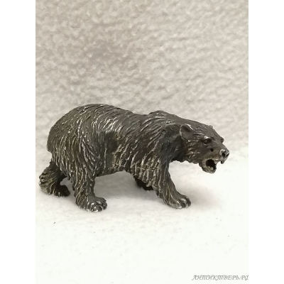 Фигурка, статуэтка Медведь. Серебро 800 проба.