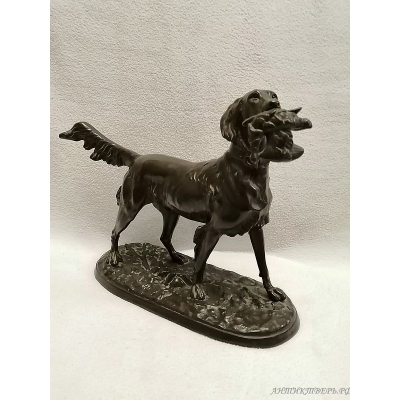 Статуэтка, фигура Охотничья собака. Бронза.