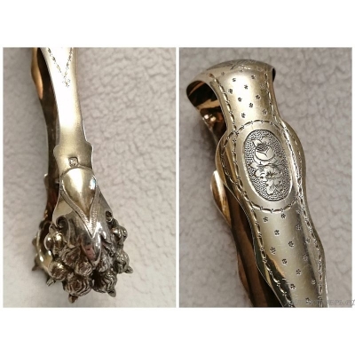 Щипцы. Серебро 950 проба, позолота. Франция