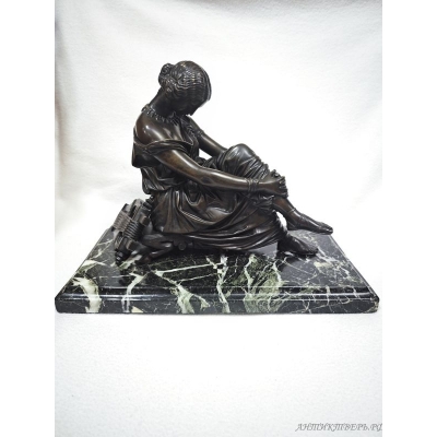 Статуэтка, скульптура Сафо. Бронза, мрамор. 19 век.