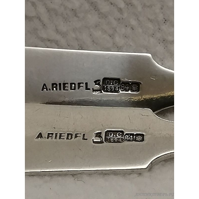 Вилки столовые 1894 года Серебро 84 проба A.Riedel.